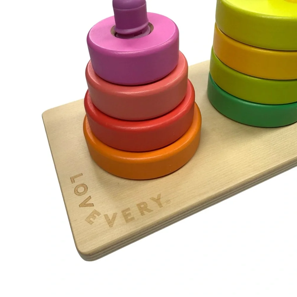 LOVEVERY Twist & Pivot Pattern Puzzle Stack toy.